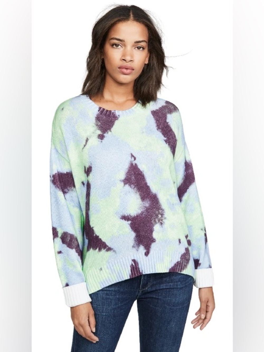 TORY SPORT Cotton Tie Dye Sweater In Ace Blue Tie Dye XL
